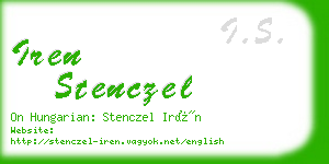 iren stenczel business card